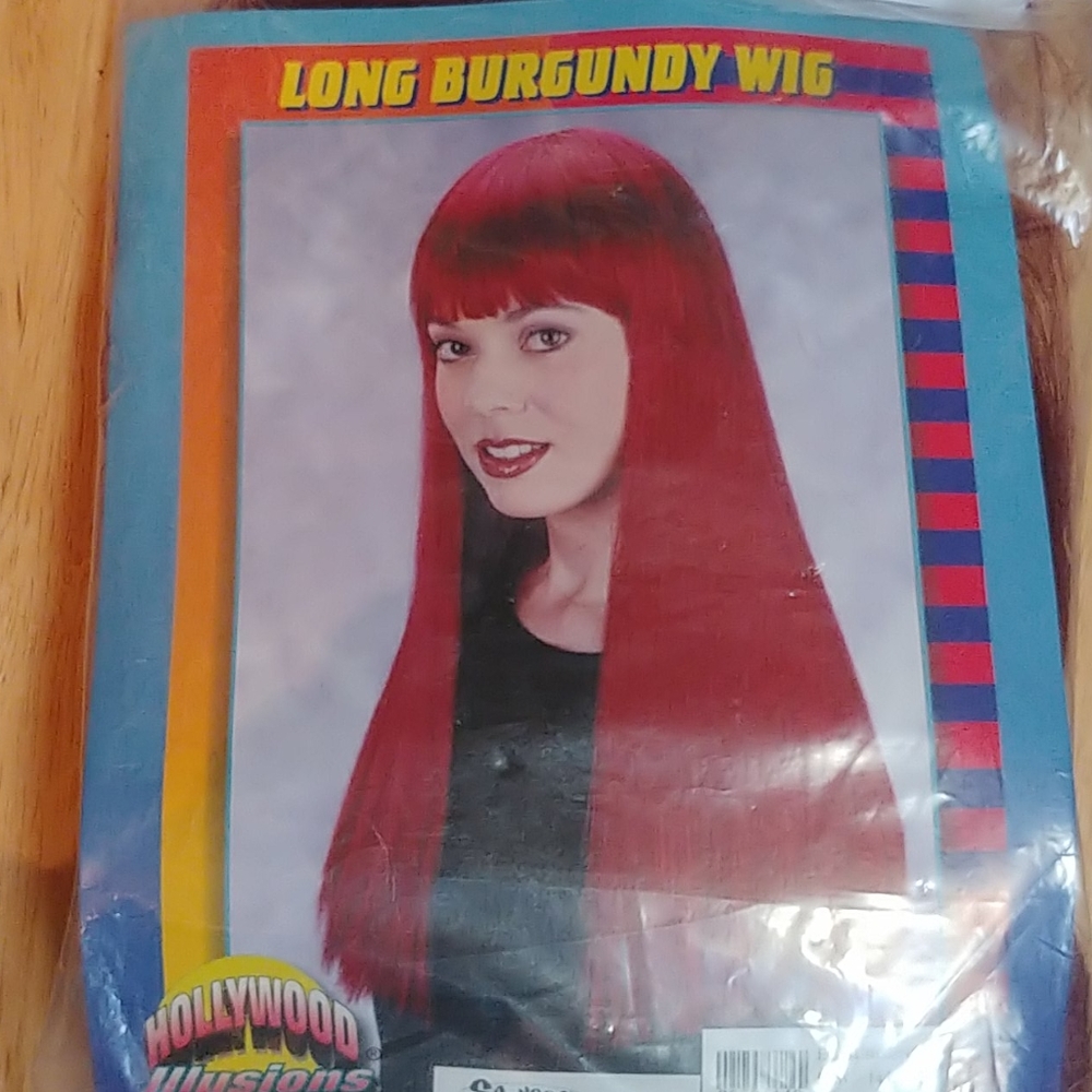 Long Burgundy Wig